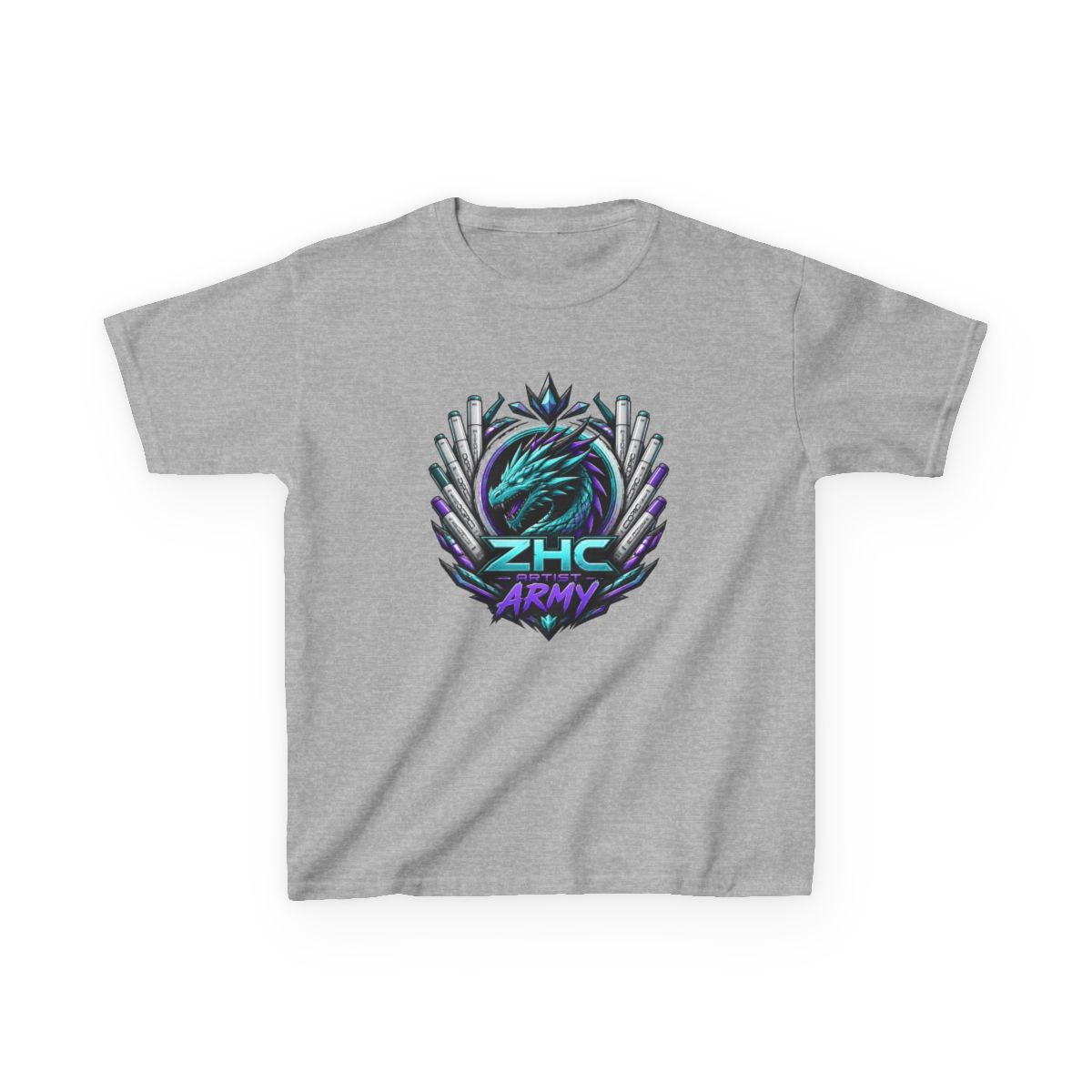 ZHC "ZHC Artist Army" Unisex Kids Tee - alternate angle 2, merchandise